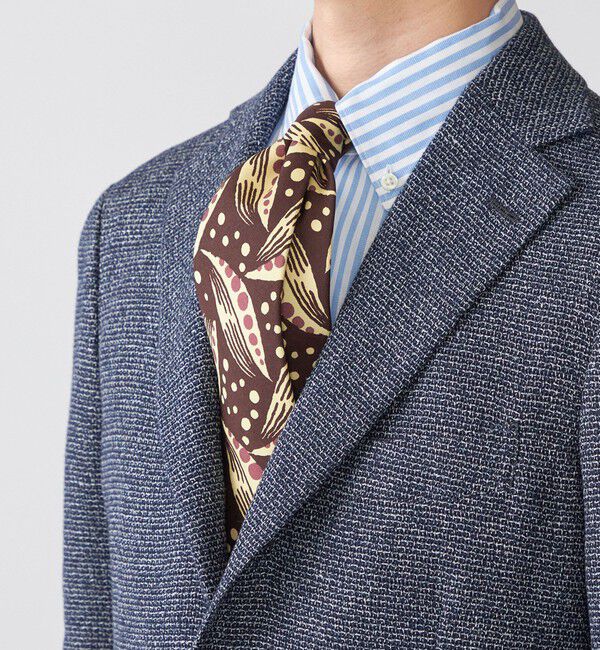 SHIPS「Puccini: シルク レトロ プリント ネクタイ」|ネクタイ・蝶ネクタイ|ブラウン