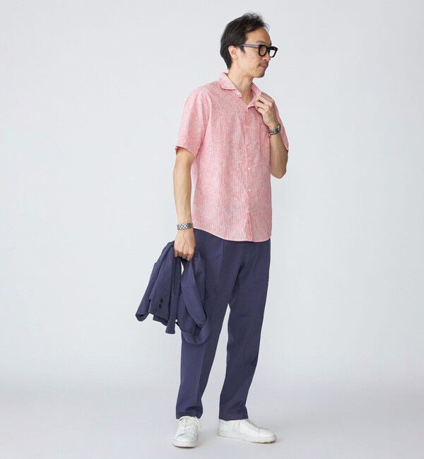 SHIPS「SHIPS: コットン/リネン モチーフ プリント ワイドカラー シャツ」|シャツ・ブラウス|