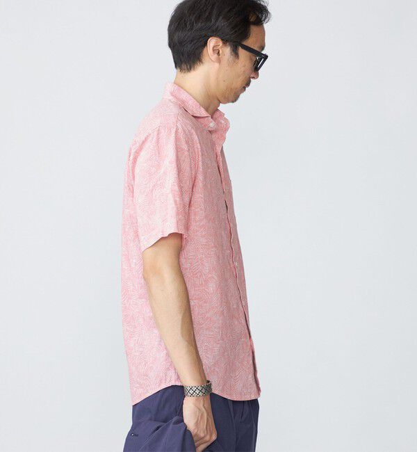 SHIPS「SHIPS: コットン/リネン モチーフ プリント ワイドカラー シャツ」|シャツ・ブラウス|