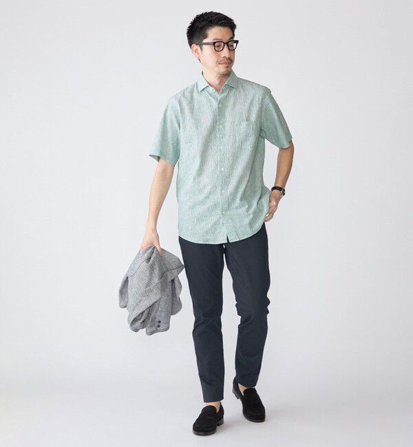 SHIPS「SHIPS: コットン/リネン モチーフ プリント ワイドカラー シャツ」|シャツ・ブラウス|