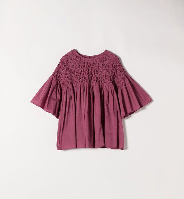 SHIPS any「SHIPS any:〈洗濯機可能〉ハンドスモッキング コットン フレア ブラウス」|シャツ・ブラウス|