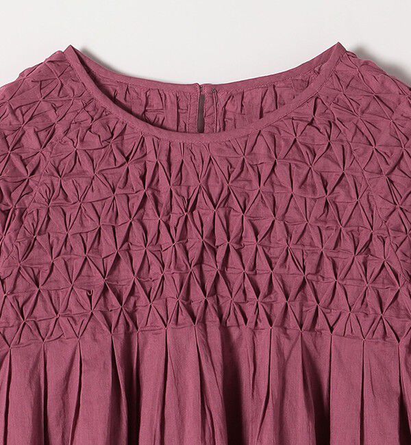 SHIPS any「SHIPS any:〈洗濯機可能〉ハンドスモッキング コットン フレア ブラウス」|シャツ・ブラウス|