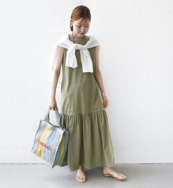 SHIPS for women「〈手洗い可能〉ワンコットン ティアード カットソー ワンピース」|ワンピース|