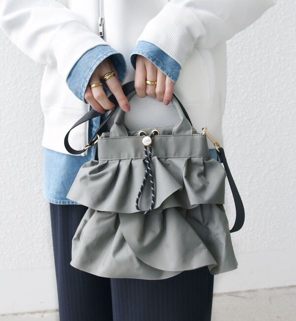 SHIPS for women「【WEB限定】 2WAY ナイロン フリル ショルダー バッグ」|ショルダー・メッセンジャー|