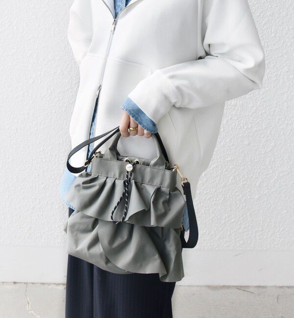 SHIPS for women「【WEB限定】 2WAY ナイロン フリル ショルダー バッグ」|ショルダー・メッセンジャー|