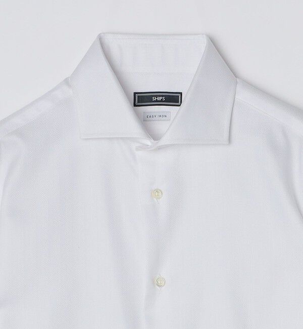 SHIPS「SHIPS: イージーアイロン ヘリンボーン ホリゾンタルカラー シャツ」|シャツ・ブラウス|