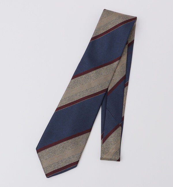 SHIPS「SHIPS: ラグジュアリー シルク ヘリンボーン ストライプ ネクタイ」|ネクタイ・蝶ネクタイ|コバルトブルー