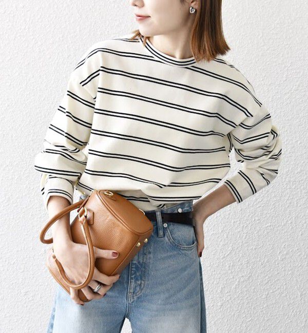 SHIPS any「【SHIPS any別注】sports wear: レトロ カラー ボーダー Tシャツ (ロンT)◇」|Tシャツ・カットソー|