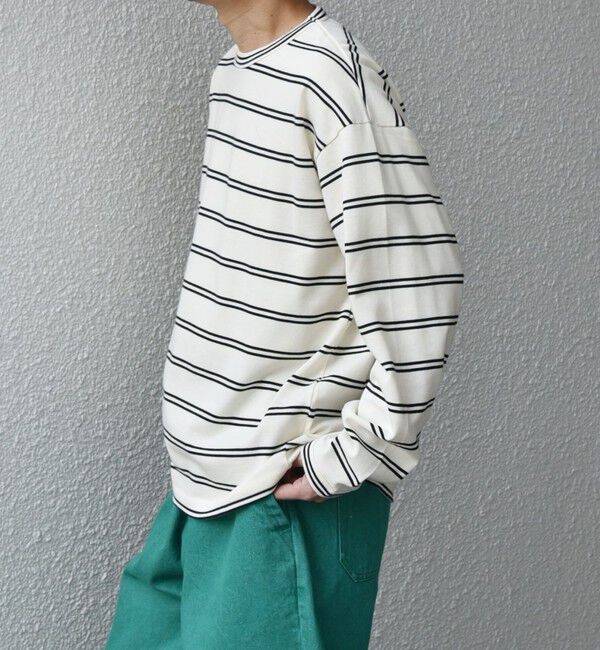 SHIPS any「【SHIPS any別注】sports wear: レトロ カラー ボーダー Tシャツ (ロンT)◇」|Tシャツ・カットソー|