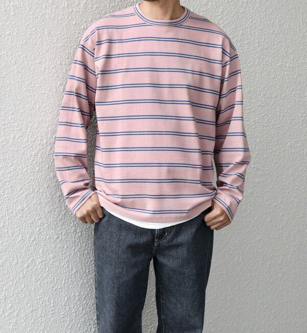 SHIPS any「【SHIPS any別注】sports wear: レトロ カラー ボーダー Tシャツ (ロンT)◇」|Tシャツ・カットソー|