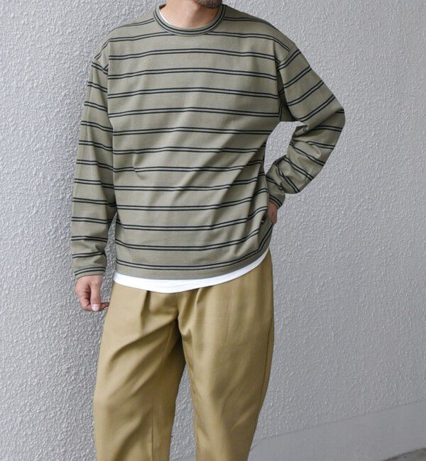 SHIPS any「【SHIPS any別注】sports wear: レトロ カラー ボーダー Tシャツ (ロンT)◇」|Tシャツ・カットソー|