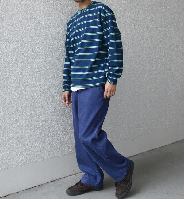 SHIPS any「【SHIPS any別注】sports wear: レトロ カラー ボーダー Tシャツ (ロンT)◇」|Tシャツ・カットソー|