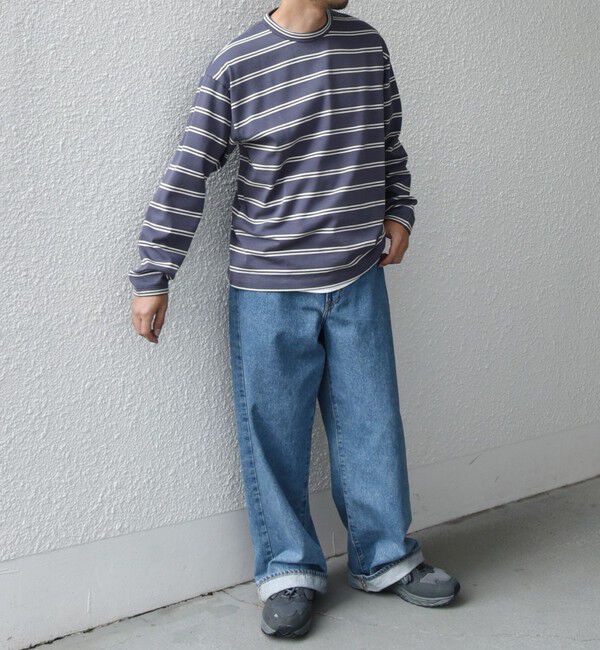 SHIPS any「【SHIPS any別注】sports wear: レトロ カラー ボーダー Tシャツ (ロンT)◇」|Tシャツ・カットソー|