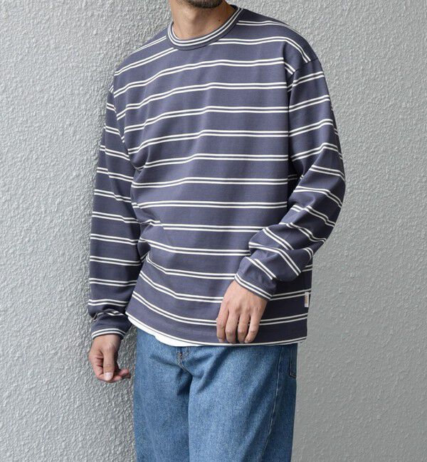 SHIPS any「【SHIPS any別注】sports wear: レトロ カラー ボーダー Tシャツ (ロンT)◇」|Tシャツ・カットソー|