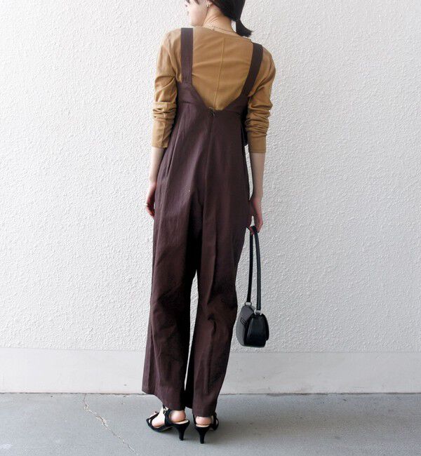 SHIPS any「SHIPS any:〈洗濯機可能〉リネン ミックス タック ワイド サロペット」|オールインワン|