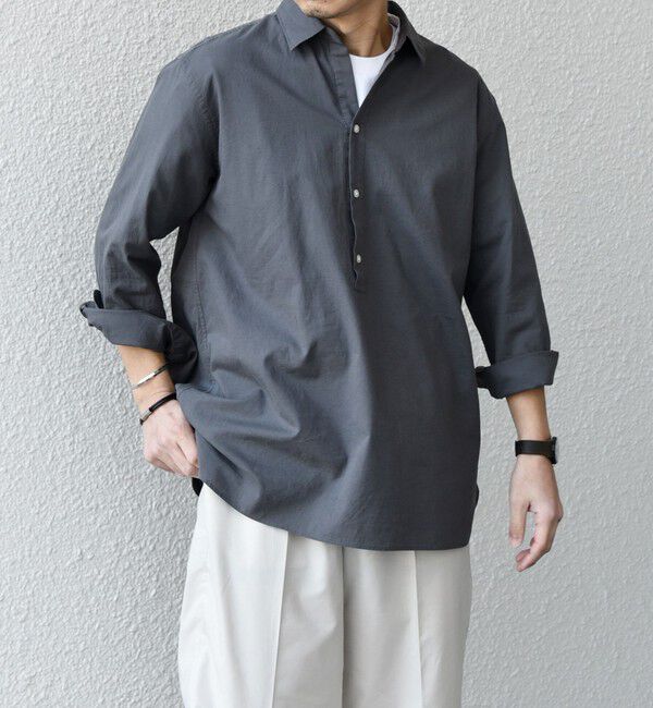 SHIPS any「SHIPS any:〈洗濯機可能〉コットン/リネン 7分袖  スキッパー プルオーバー シャツ 25SS◇」|シャツ・ブラウス|