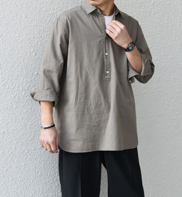 SHIPS any「SHIPS any:〈洗濯機可能〉コットン/リネン 7分袖  スキッパー プルオーバー シャツ 25SS◇」|シャツ・ブラウス|