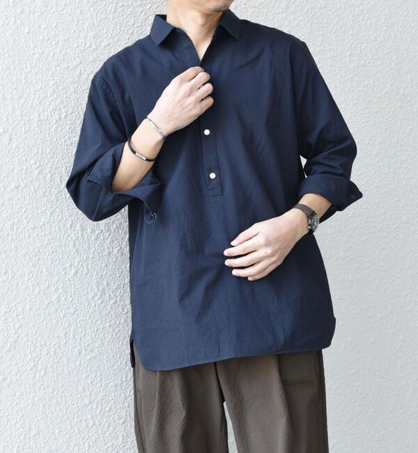 SHIPS any「SHIPS any:〈洗濯機可能〉コットン/リネン 7分袖  スキッパー プルオーバー シャツ 25SS◇」|シャツ・ブラウス|