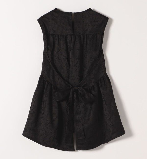 SHIPS any「SHIPS any:〈洗濯機可能〉サテン ジャカード ノースリ ペプラム リボン ブラウス」|シャツ・ブラウス|