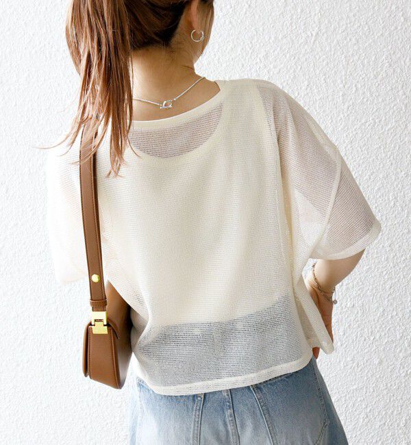 SHIPS any「SHIPS any:〈手洗い可能〉メッシュ シアー ワイド TEE &times; タンク セット」|Tシャツ・カットソー|