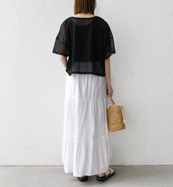 SHIPS any「SHIPS any:〈手洗い可能〉メッシュ シアー ワイド TEE &times; タンク セット」|Tシャツ・カットソー|