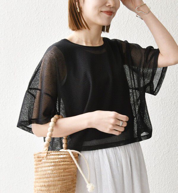 SHIPS any「SHIPS any:〈手洗い可能〉メッシュ シアー ワイド TEE &times; タンク セット」|Tシャツ・カットソー|