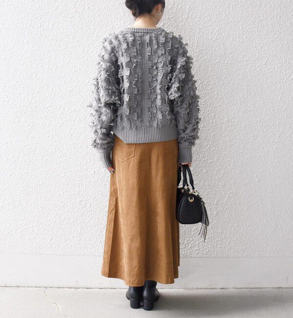 SHIPS any「SHIPS any:〈手洗い可能〉フリンジ デザイン ドルマン ニット カーディガン」|カーディガン|