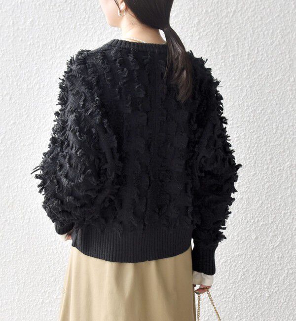 SHIPS any「SHIPS any:〈手洗い可能〉フリンジ デザイン ドルマン ニット カーディガン」|カーディガン|