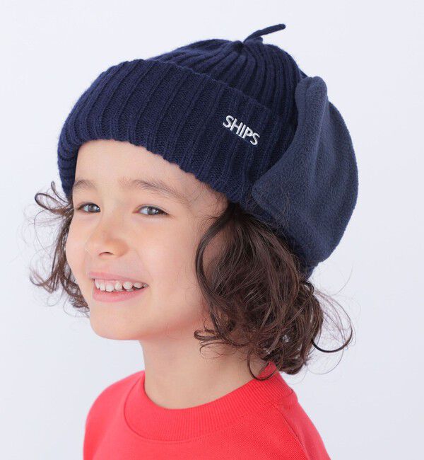 SHIPS KIDS「SHIPS KIDS:フリース フライト ニット ワッチキャップ」|その他|ネイビー