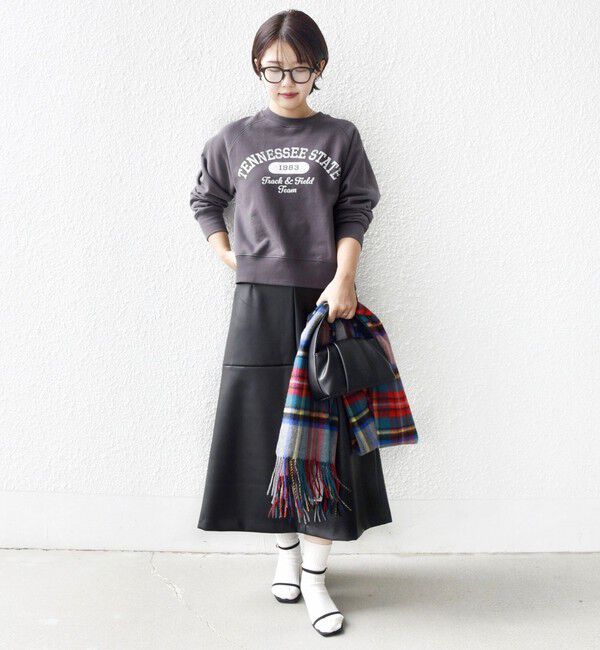 SHIPS for women「〈手洗い可能〉合成皮革 ウエスト ゴム スカート」|スカート|