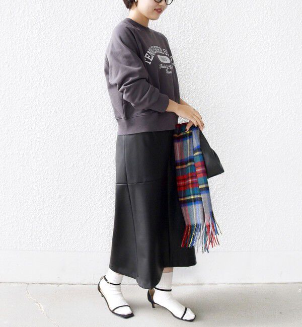 SHIPS for women「〈手洗い可能〉合成皮革 ウエスト ゴム スカート」|スカート|