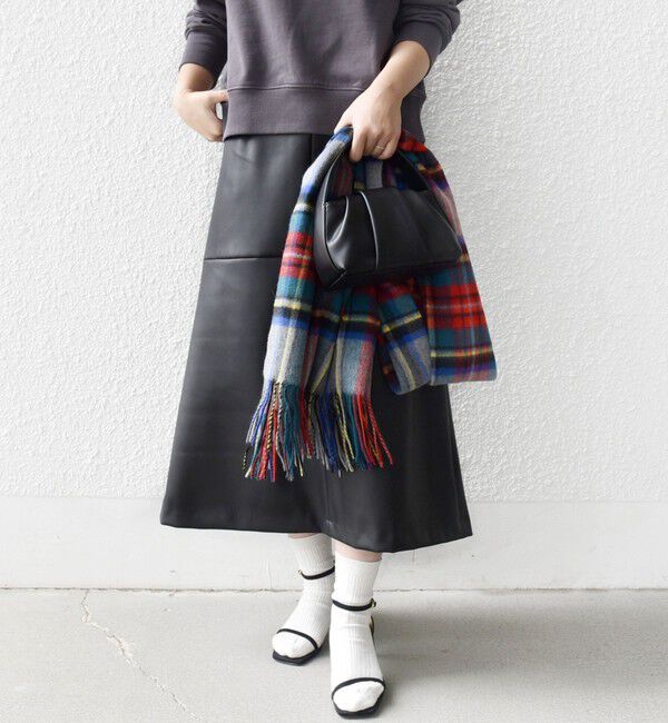 SHIPS for women「〈手洗い可能〉合成皮革 ウエスト ゴム スカート」|スカート|