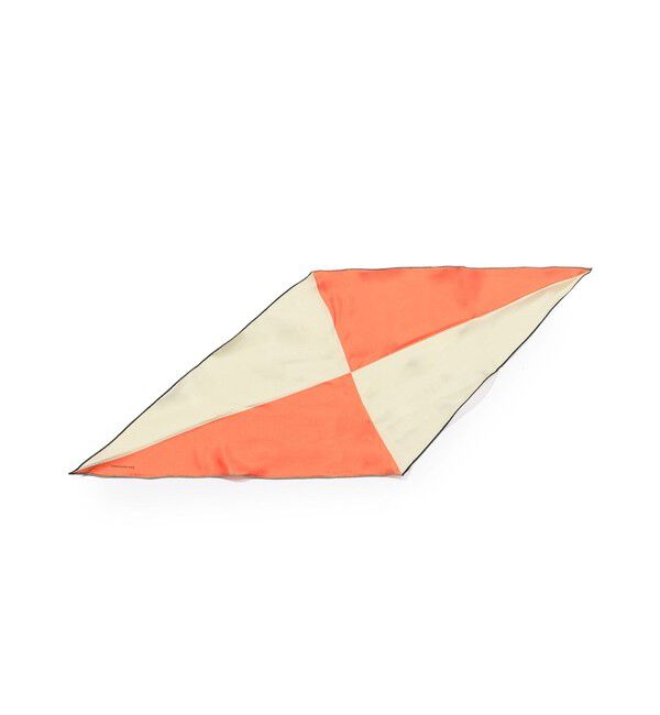 TOMORROWLAND GOODS「TOMORROWLAND STOLE E FRAME シルクスカーフ」|バンダナ・スカーフ|26 オレンジ系