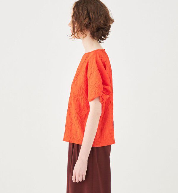 Ballsey「フラワージャカード ツイストスリーブブラウス」|シャツ・ブラウス|