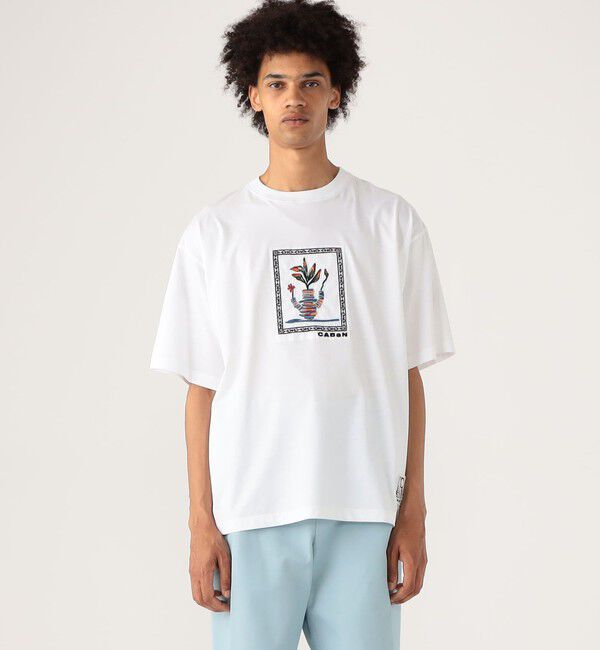 CABaN「CABaN スビンコットン アフリカンエンブロイダリーＴシャツ」|Tシャツ・カットソー|