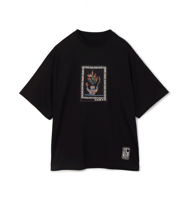 CABaN「CABaN スビンコットン アフリカンエンブロイダリーＴシャツ」|Tシャツ・カットソー|18 ブラック系