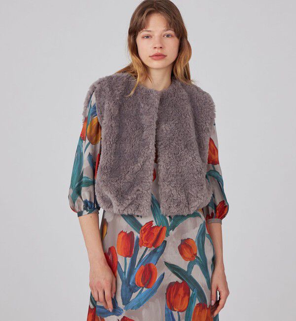 Ballsey「ランダムファー ショートベスト」|ベスト・ジレ|