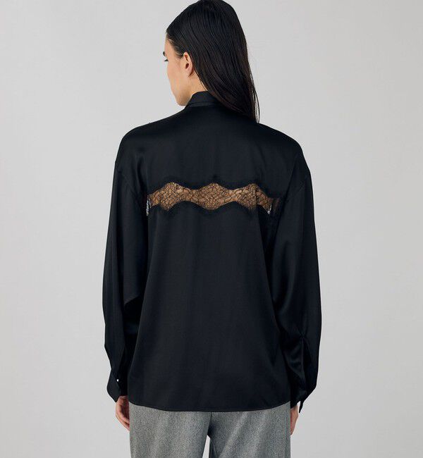 DES PRES「シルクストレッチサテン  レギュラーカラーシャツ」|シャツ・ブラウス|