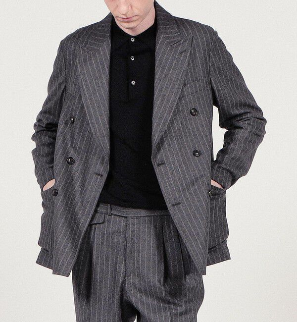 TOMORROWLAND MENS「カレッジフランネル ダブルブレステッド 6Bジャケット」|テーラードジャケット|