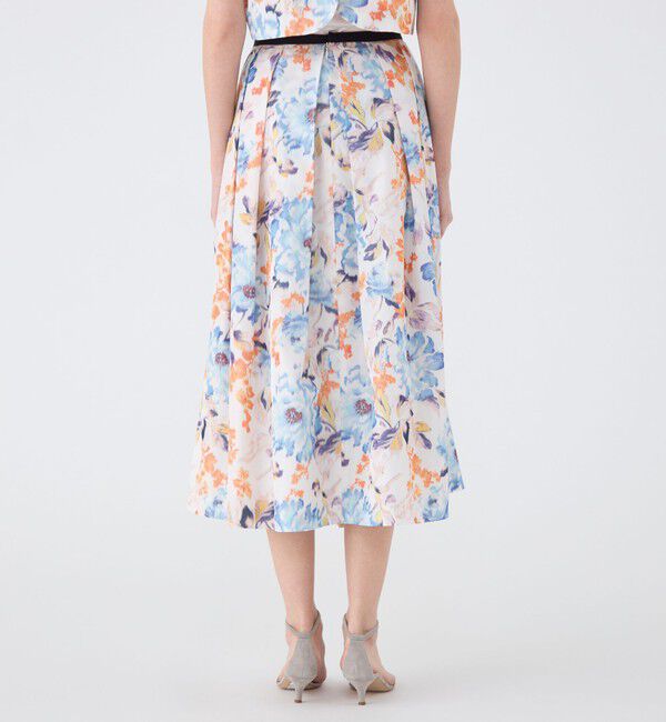 TOMORROWLAND collection「ピヴォワンヌプリント タックスィングスカート」|フレア|