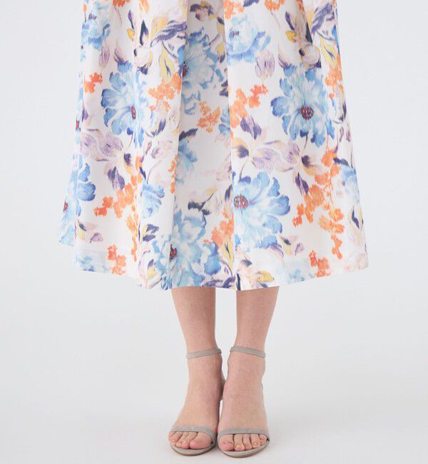 TOMORROWLAND collection「ピヴォワンヌプリント タックスィングスカート」|フレア|