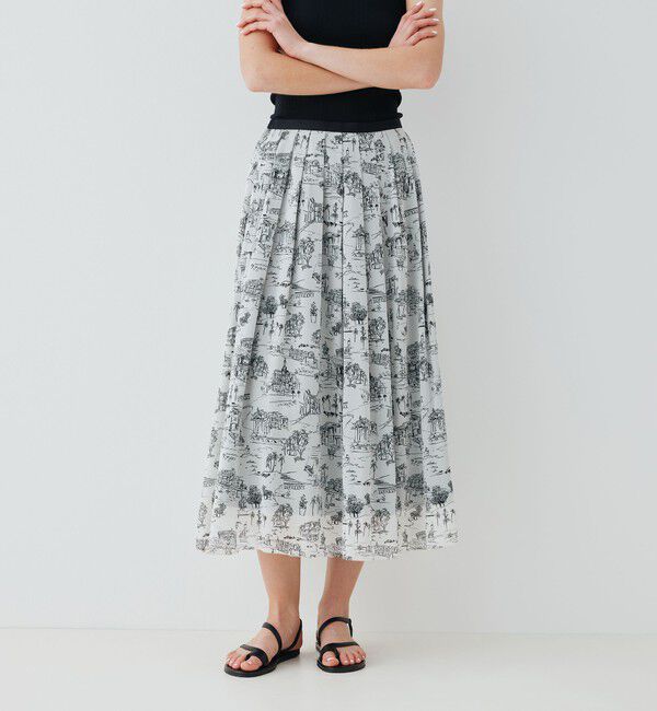 GALERIE VIE「 LandScapeシルクストレッチ イージータックスカート」|スカート|