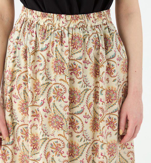 SOULEIADO「レーヨンプリント ティアードマキシスカート」|フレア|