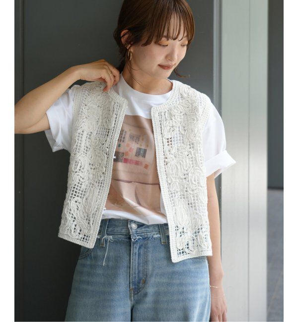 SLOBE IENA「+81BRANCA/ハチイチブランカ レースベスト」|ベスト・ジレ|ホワイト