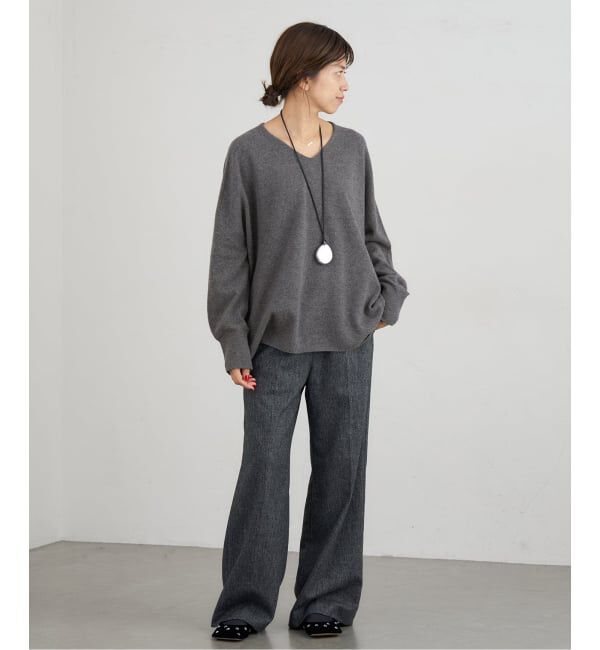 IENA「《追加》Fineニュージーウール ニュアンス Vプルオーバー」|ニット・セーター|