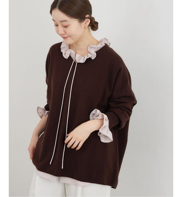 IENA「《追加》Fineニュージーウール ニュアンス Vプルオーバー」|ニット・セーター|