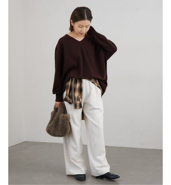 IENA「《追加》Fineニュージーウール ニュアンス Vプルオーバー」|ニット・セーター|