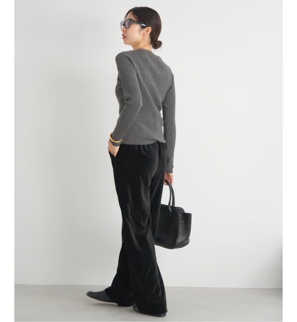 IENA「《追加》イタリア ヤーン RIB Vネックカーディガン」|カーディガン|
