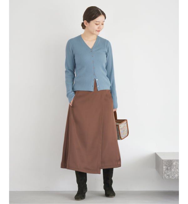 IENA「《追加》イタリア ヤーン RIB Vネックカーディガン」|カーディガン|