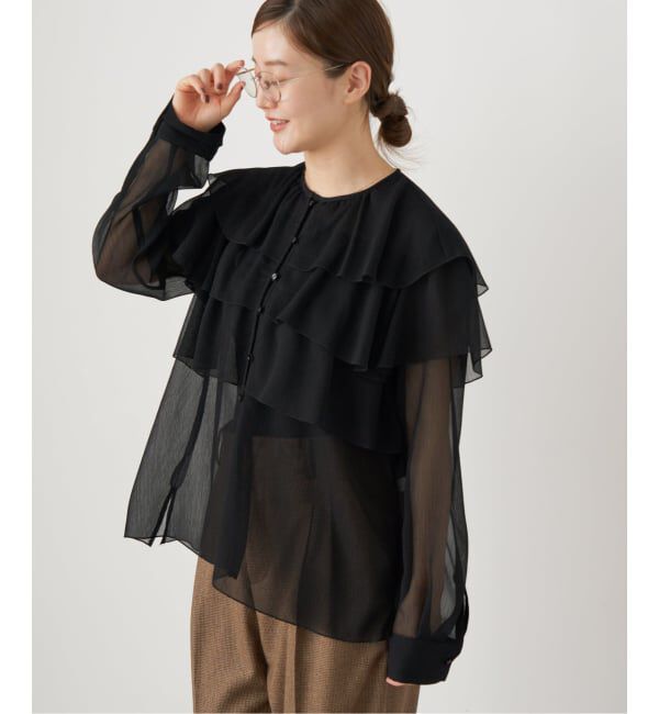 IENA「《一部カラーWEB・一部店舗限定/追加》楊柳フリルブラウス」|シャツ・ブラウス|